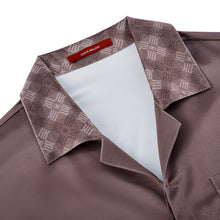 Clay Horizon Silk Shirt | Printed Silk Short-Sleeve Luxury Blurred Monogram