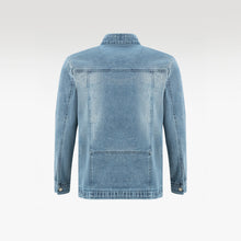 Fade Zip Denim Jacket | Vintage Indigo Fade Mock Neck - Premium Heavyweight Slim-Fit Streetwear Outerwear
