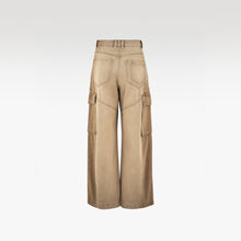 Dune Tact Zip Cargo Pants | Tactical Multi-Pocket Wide Leg Denim - Vintage Sand Wash Earth Tone Techwear