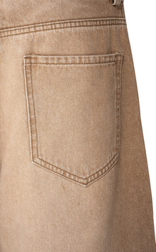 Dune Line Jeans | Wide Leg Paneled Denim - Vintage Sand Wash Earth Tone Streetwear Pants