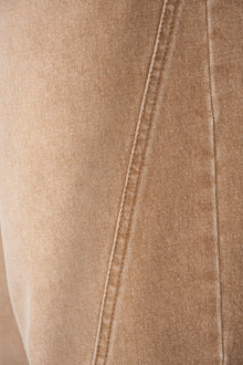 Dune Line Jeans | Wide Leg Paneled Denim - Vintage Sand Wash Earth Tone Streetwear Pants