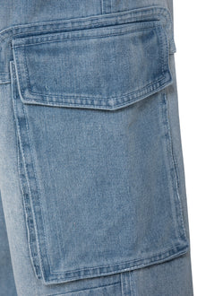 Fade Flow Cargo Pants | Streamlined Wide Leg Denim - Vintage Indigo Fade Minimalist Streetwear