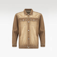 Dune Origin Denim Jacket | Vintage Sand Wash Trucker - Premium Heavyweight Paneled Earth Tone Outerwear