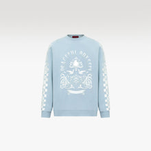 Gradient Long Sleeved Sweatshirt | Checkerboard Sleeve Accents Minimal Streetstyle