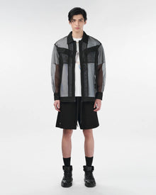 Veos Zip Black Shirt | Recycled Fabric Mesh Streetwear Long-Sleeve