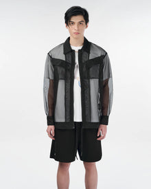 Veos Zip Black Shirt | Recycled Fabric Mesh Streetwear Long-Sleeve