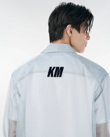 Veos Zip Blue Shirt | Recycled Fabric Mesh Streetwear Long-Sleeve