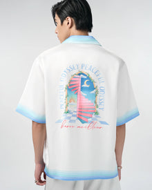 Odyssey Silk Shirt | Premium Printed Silk Gradient Peaceful Odyssey Art
