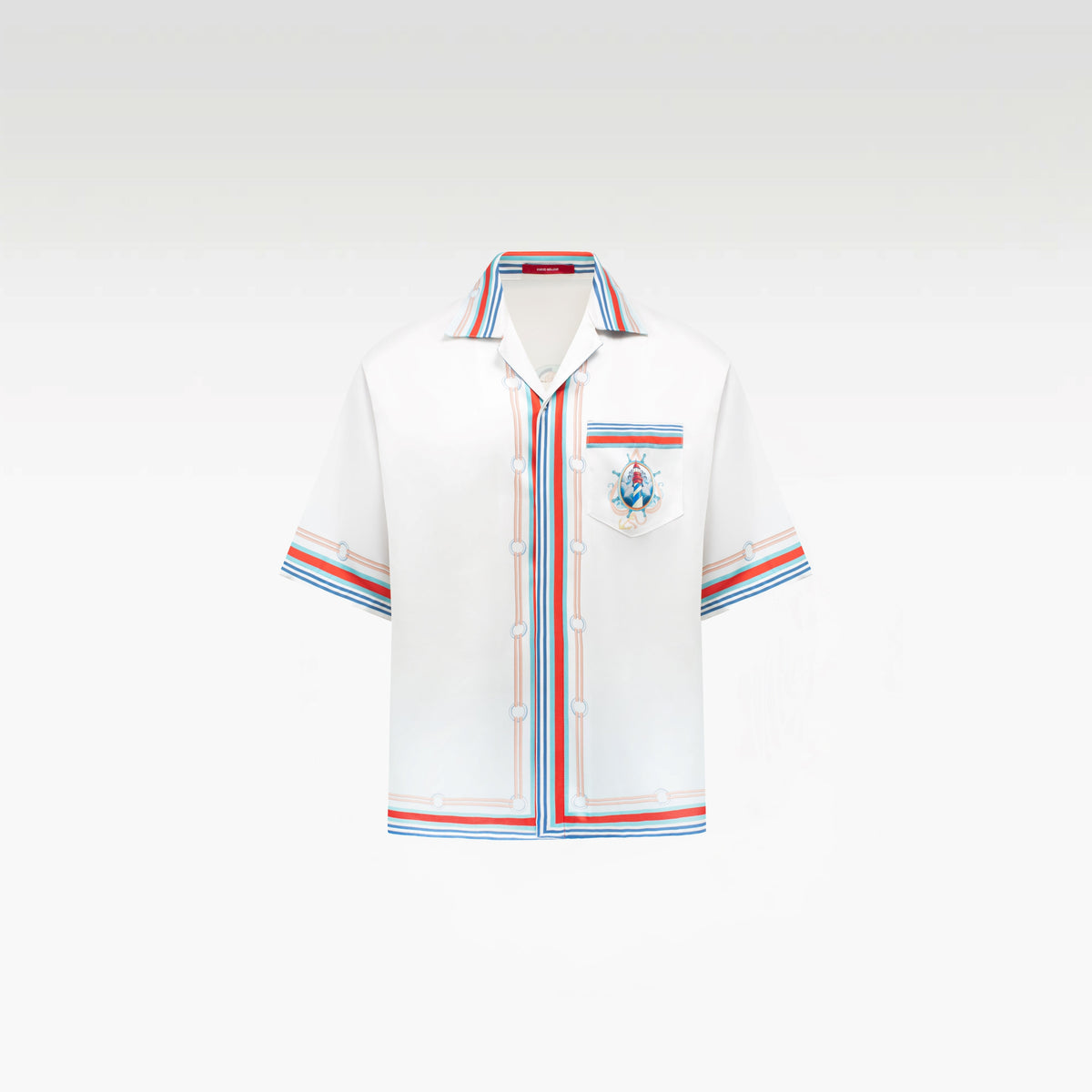 Echolight Silk Shirt | Premium Printed Silk Taffeta Ocean Opulence Lighthouse