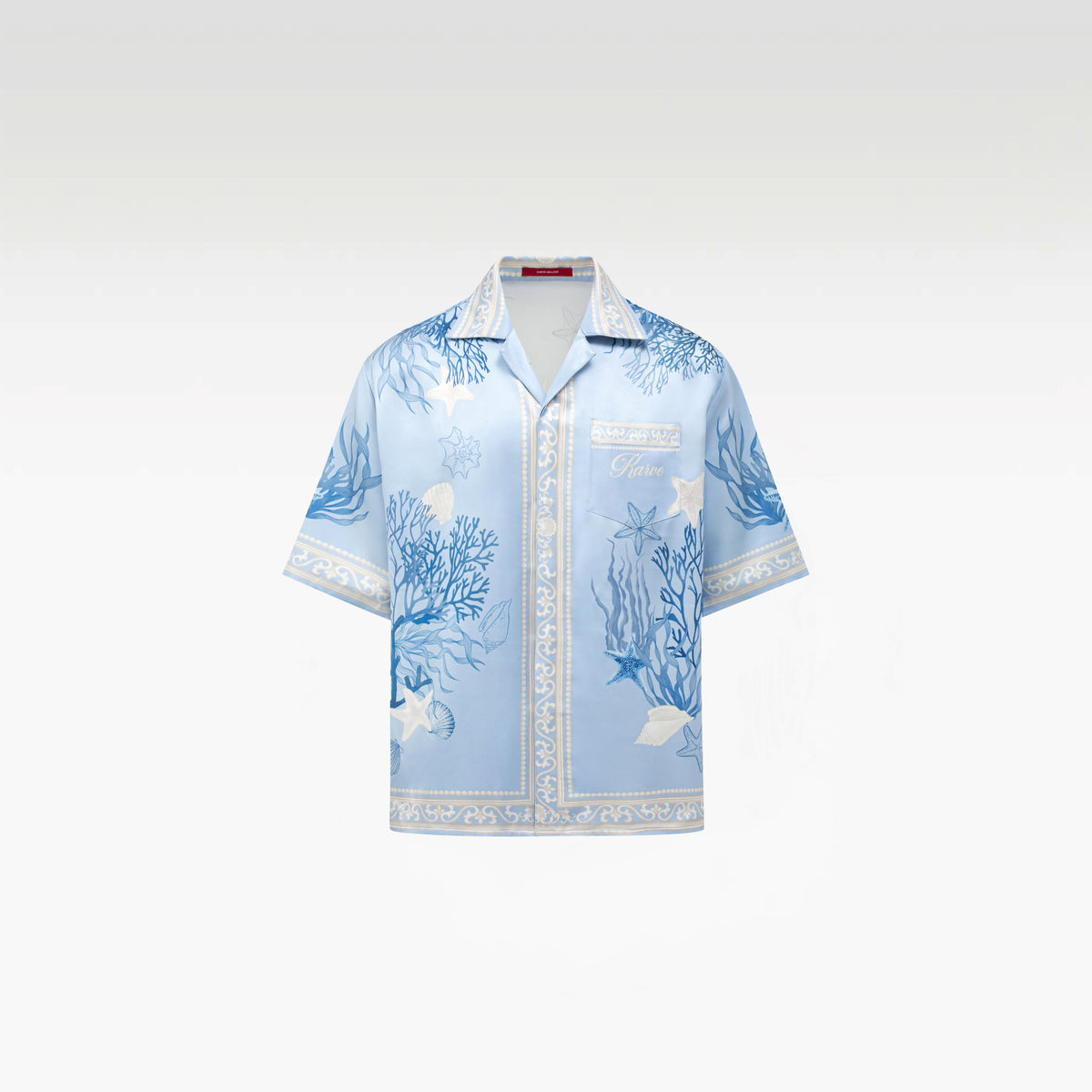 Rococo Coraline Blue Silk Shirt | Premium Printed Silk Refined Streetstyle Mermaid