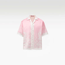 Epiphany Silk Shirt | Premium Printed Silk Cuban Collar Baroque Checkerboard Gradient Pink