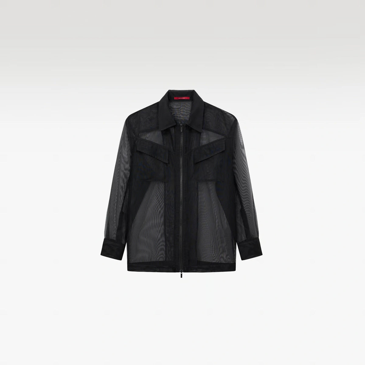 Veos Zip Black Shirt | Recycled Fabric Mesh Streetwear Long-Sleeve
