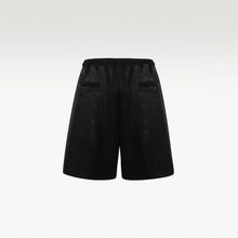 Cross Leather Shorts | Black Pythonskin Embossed Faux Leather Streetwear