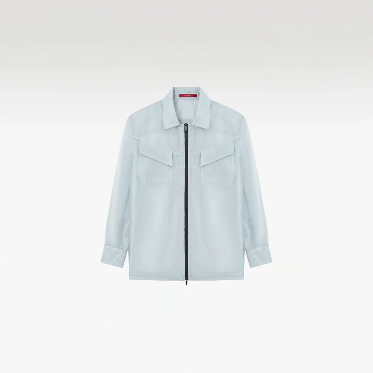 Veos Zip Blue Shirt | Recycled Fabric Mesh Streetwear Long-Sleeve