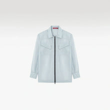 Veos Zip Blue Shirt | Recycled Fabric Mesh Streetwear Long-Sleeve