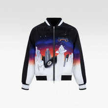 K City Silk Bomber | Premium Printed Silk Taffeta Futuristic Cityscape