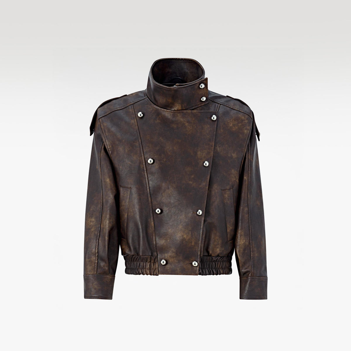 The Lobby Scene Dro Faux Leather Jacket | Bold Oversized High-Collar Street Style Piece
