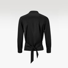 The Platinum Vault Silk Shirt | Shawl Collar Wrap Elegant Adjustable Fit