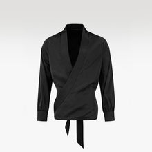 The Platinum Vault Silk Shirt | Shawl Collar Wrap Elegant Adjustable Fit