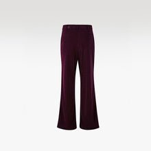 Crimson Velvet Flow Pants | Premium Deep Wine Textured Luxury Flare Trousers