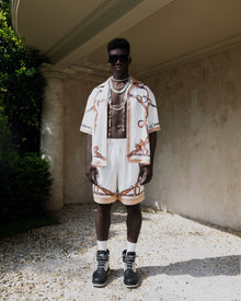 Rodeo Silk Shorts | Premium Printed Silk Taffeta Luxury Wild West Harness