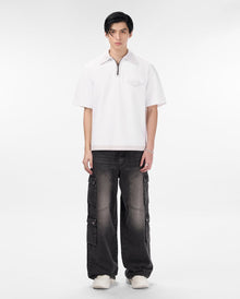 The Odyssey Knit Polo | Off-White Knit Slogan Embroidered Streetwear