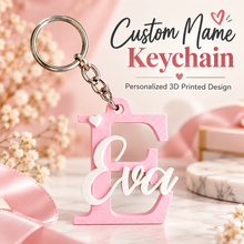 Personalized Initial & Name Keychain – Custom 3D Printed Letter Charm