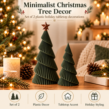 Minimalist Christmas Tree Decor – Set of 2 3D Printed Spiral Trees