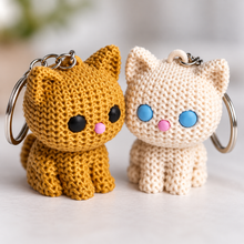 Cute Knitted Kitty Keychain – 3D Printed Crochet-Style Cat Charm