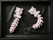 Cute Flexi Cat Keychain – 3D Printed Articulated Cat with Fluffy Tail