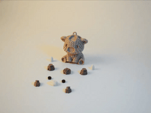 Cute Knitted Cow Keychain – 3D Printed Crochet-Style Cow Charm