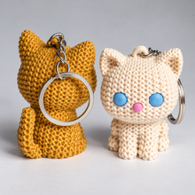 Cute Knitted Kitty Keychain – 3D Printed Crochet-Style Cat Charm