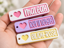 Personalized Heart Name Keychain – Custom 3D Printed Name Tag