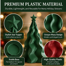 Modern Wavy Christmas Tree Decor – 3D Printed Holiday Decoration