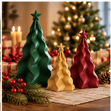 Modern Wavy Christmas Tree Decor – 3D Printed Holiday Decoration