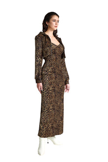 Leopard Luxe Velvet Jacket | Premium Designer Hooded Statement Jacket