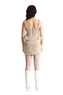 Teddy Cloud Faux Fur Mini Skirt | Premium Curly-Plush Luxury Skirt