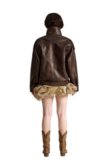The Lobby Scene Dro Faux Leather Jacket | Bold Oversized High-Collar Street Style Piece