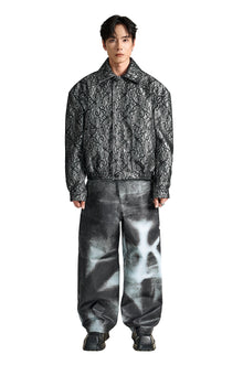 The Shadow Monarch Faux Leather Jacket | Dark Romantic Opulence Black Lace Overlay