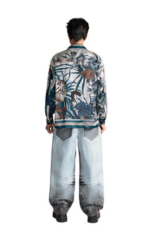 The Jade Veil Tapestry Silk Shirt | Premium Silk Relaxed Vintage