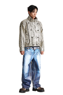 The Viper Commander Faux Leather Jacket | Snake Print Structured Streetwear