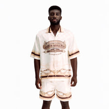 Sonoran Verse Silk Shirt | Printed Silk Short-Sleeve Luxury Wild West Cowboy Design