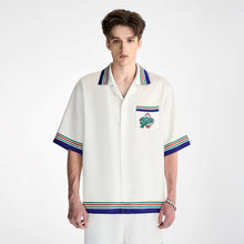 Seabound Silk Shirt | Printed Silk Taffeta Short Sleeve Streetwear