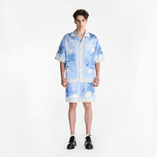 Rococo Coraline Blue Silk Shirt | Premium Printed Silk Refined Streetstyle Mermaid