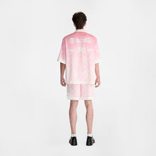 Epiphany Silk Shirt | Premium Printed Silk Cuban Collar Baroque Checkerboard Gradient Pink