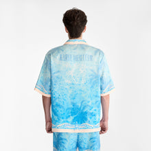 Iridescent Mosaic Silk Shirt | Premium Printed Silk Ocean Opulence Turquoise Pearl Gradient