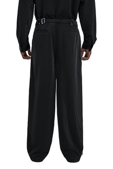 Luna Noir Trousers | Premium Obsidian Black Textured Shimmer Finish