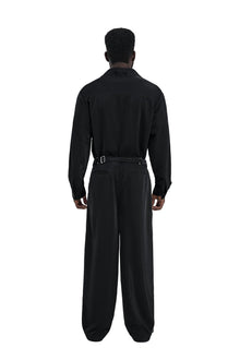 Luna Noir Shirt | Premium Obsidian Black Textured Shimmer Finish