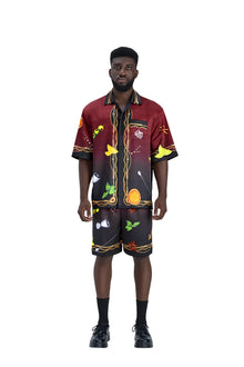 Agent 00K Silk Shorts | Printed Silk Taffeta Nightlife Cocktail