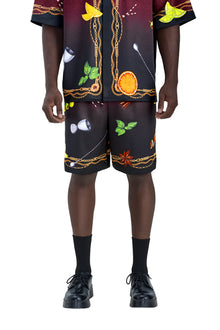 Agent 00K Silk Shorts | Printed Silk Taffeta Nightlife Cocktail